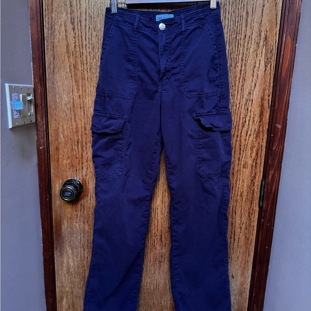 Women’s Zara Dark Blue Cargo Pants